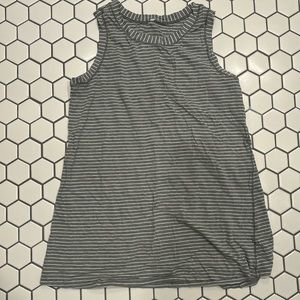 Lululemon gray/white long tank top, size S